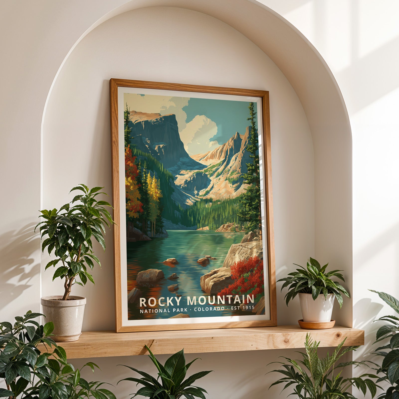 Rocky Mountain National Park Retro Art Print