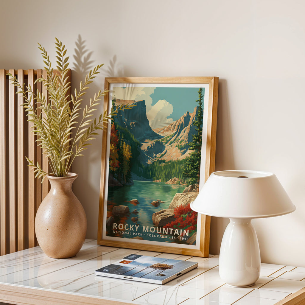Rocky Mountain National Park Retro Art Print