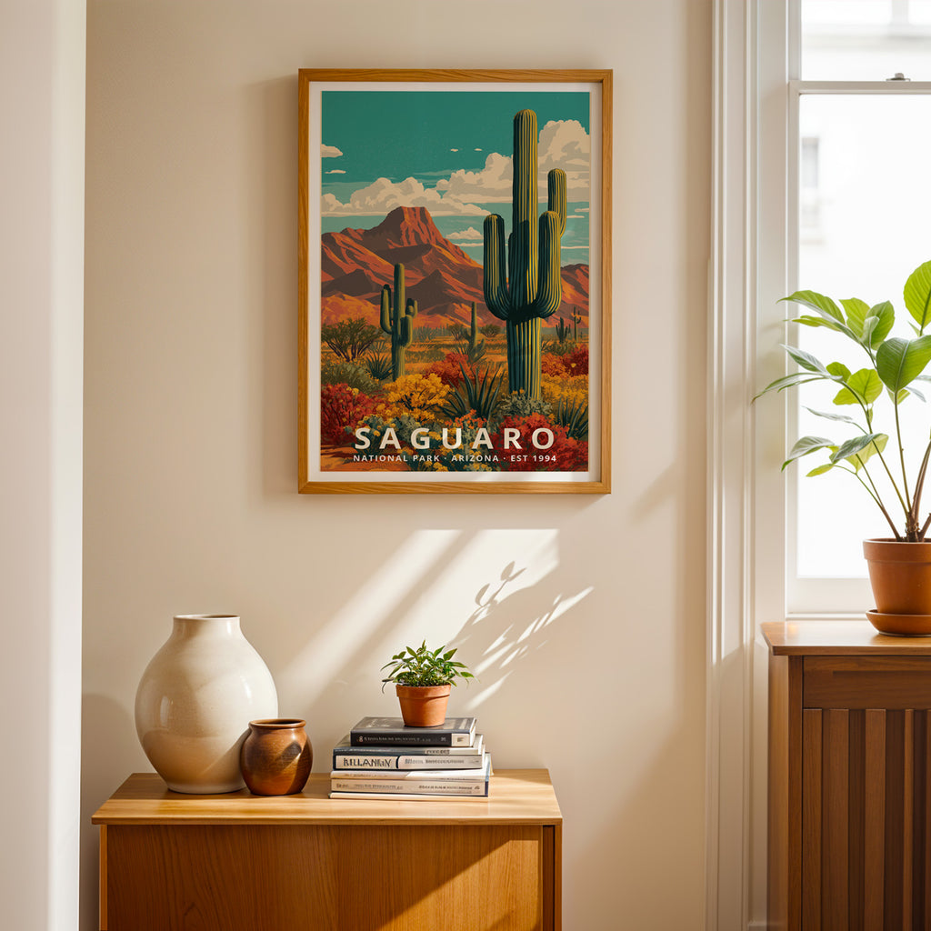 Saguaro National Park Retro Art Print