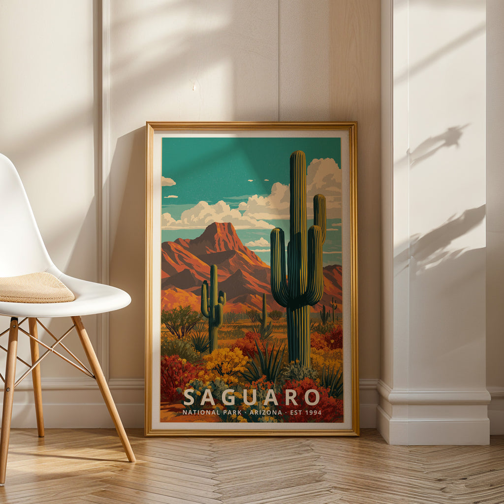 Saguaro National Park Retro Art Print