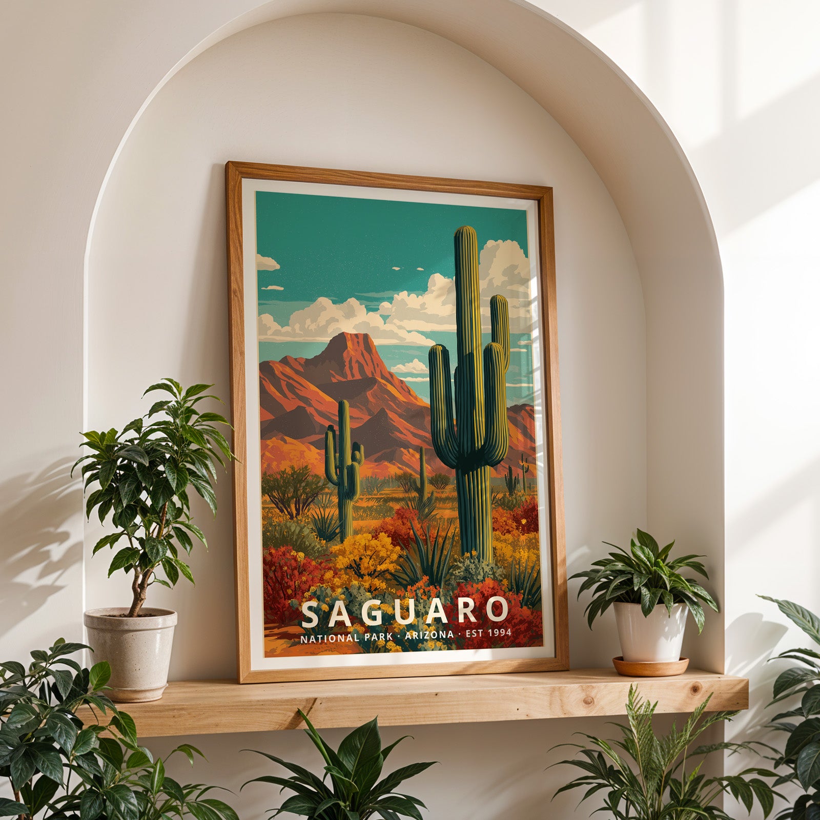 Saguaro National Park Retro Art Print
