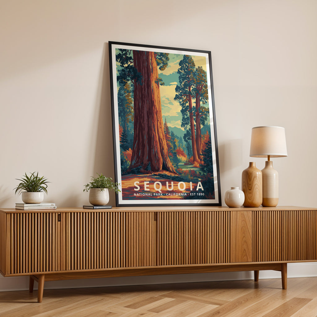 Sequoia National Park Retro Art Print