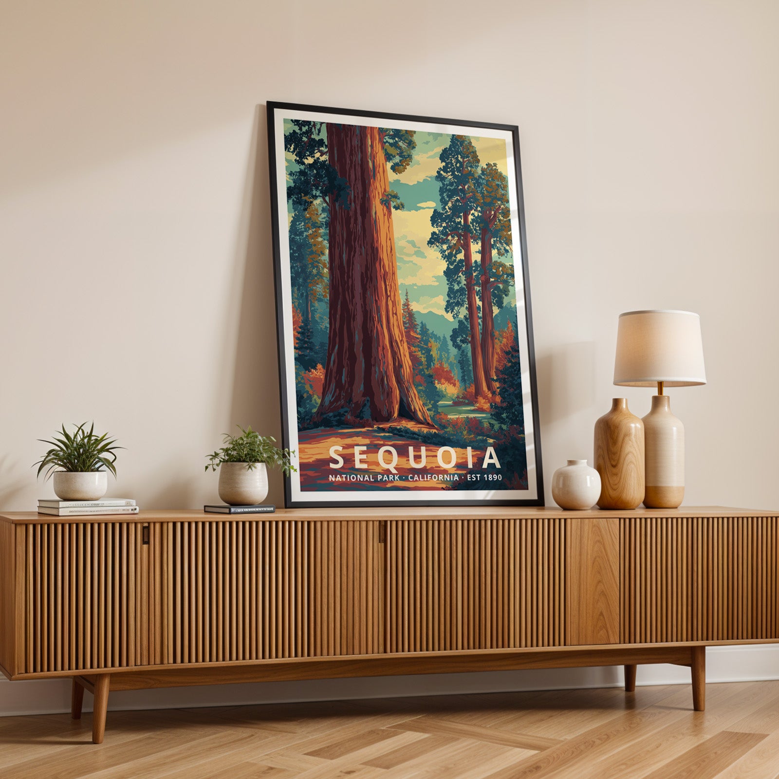 Sequoia National Park Retro Art Print