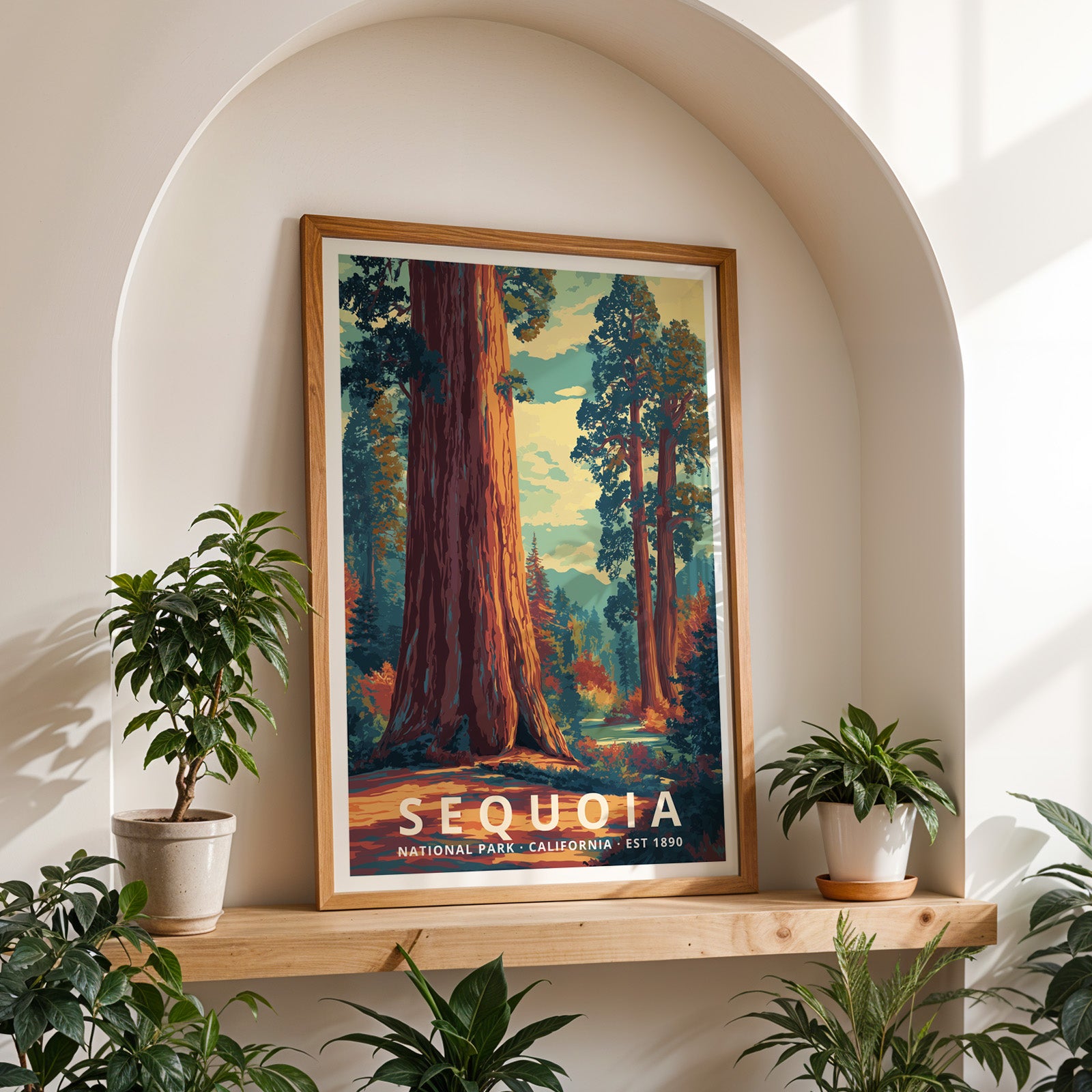 Sequoia National Park Retro Art Print