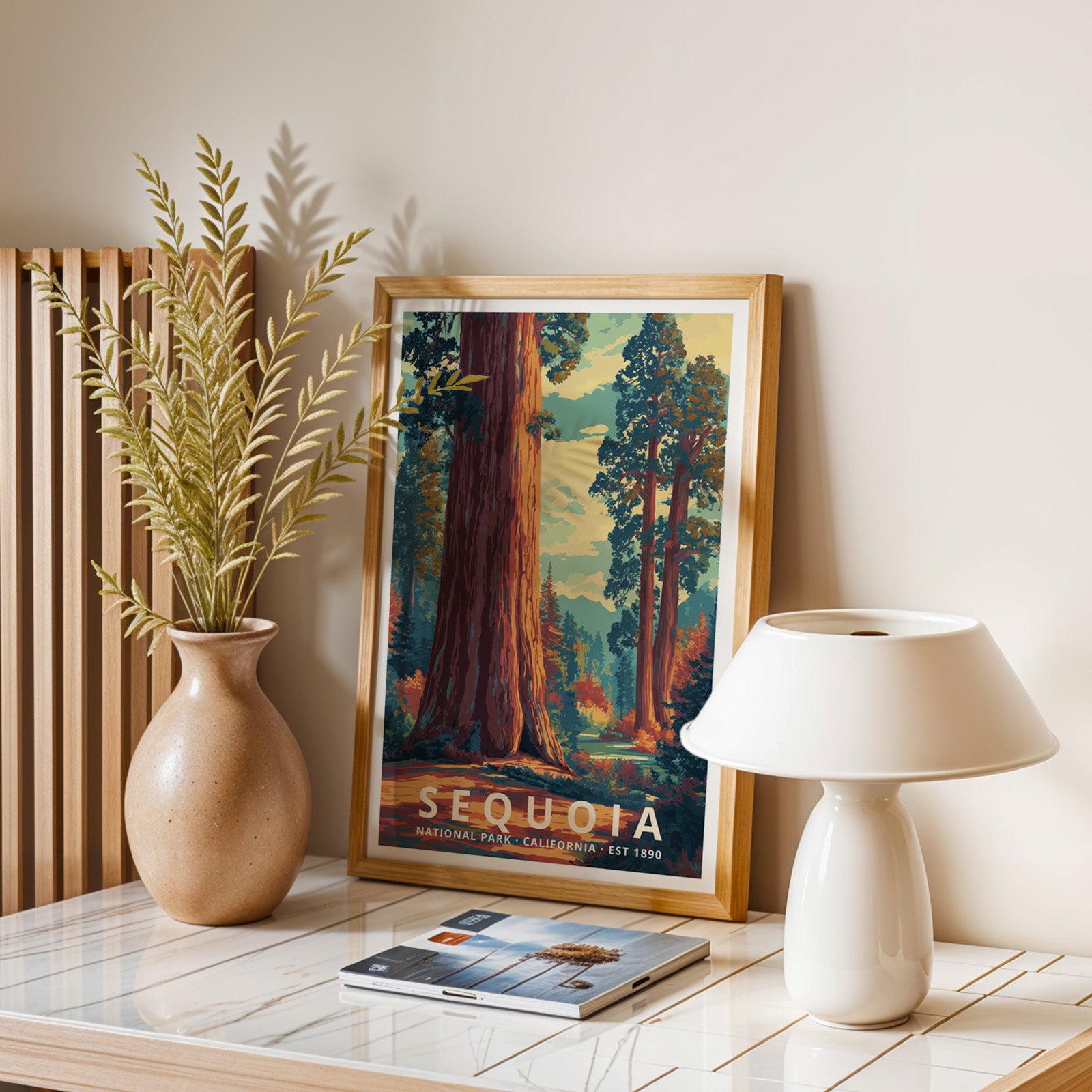 Sequoia National Park Retro Art Print