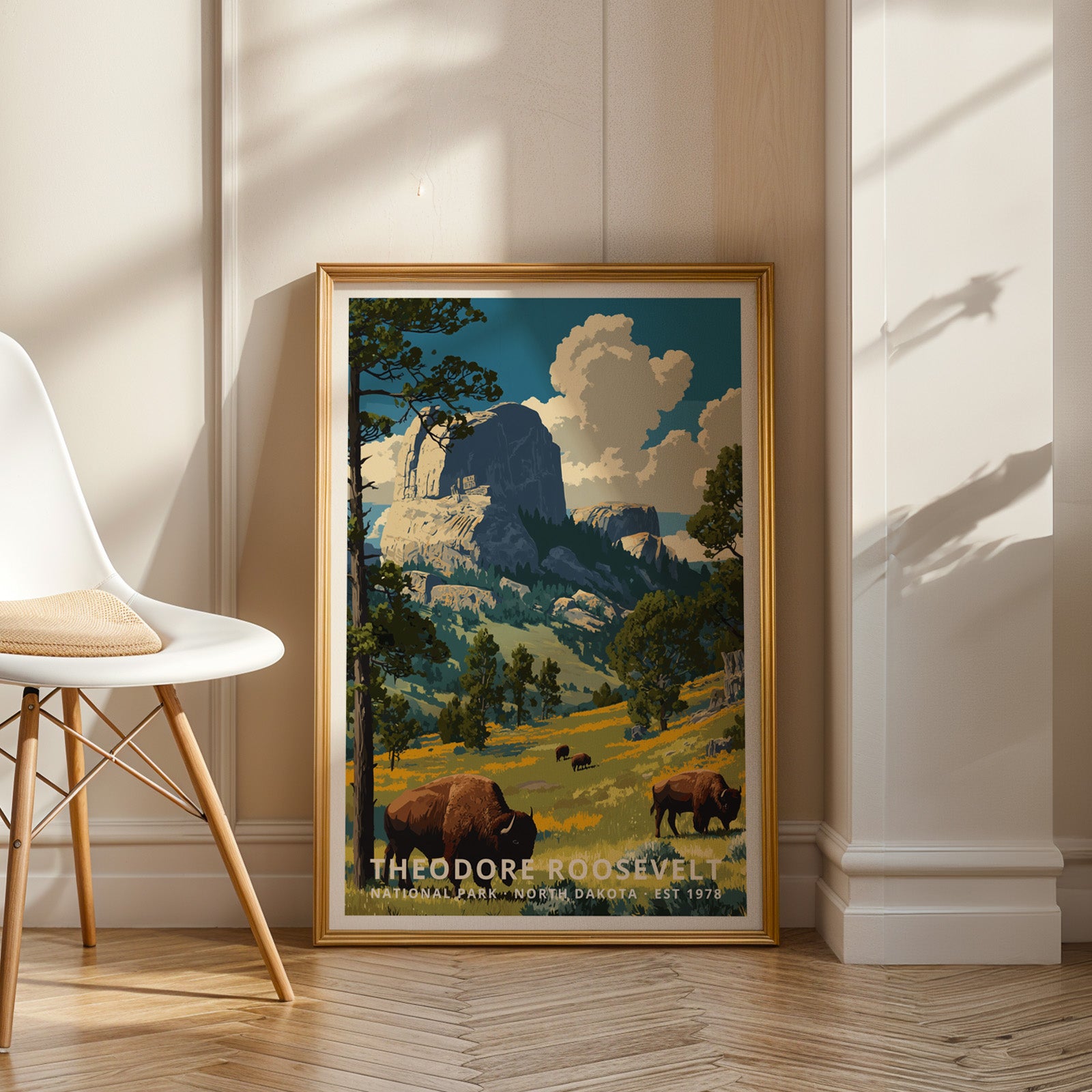 Theodore Roosevelt National Park Retro Art Print