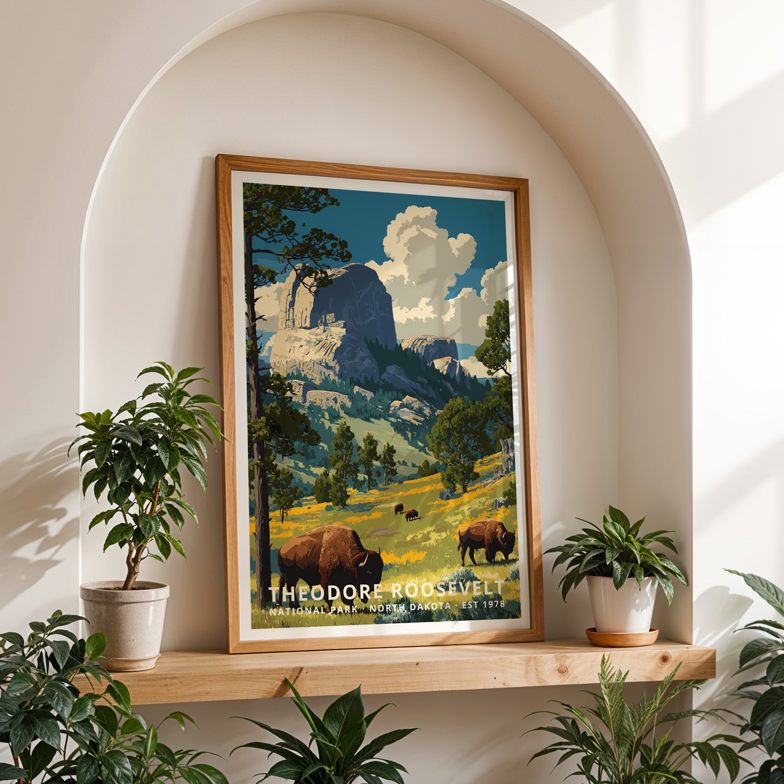 Theodore Roosevelt National Park Retro Art Print