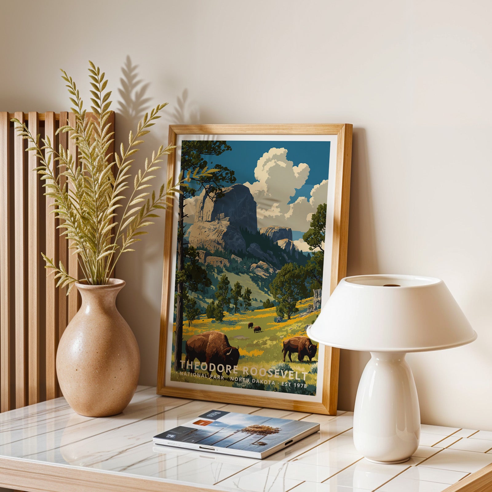 Theodore Roosevelt National Park Retro Art Print