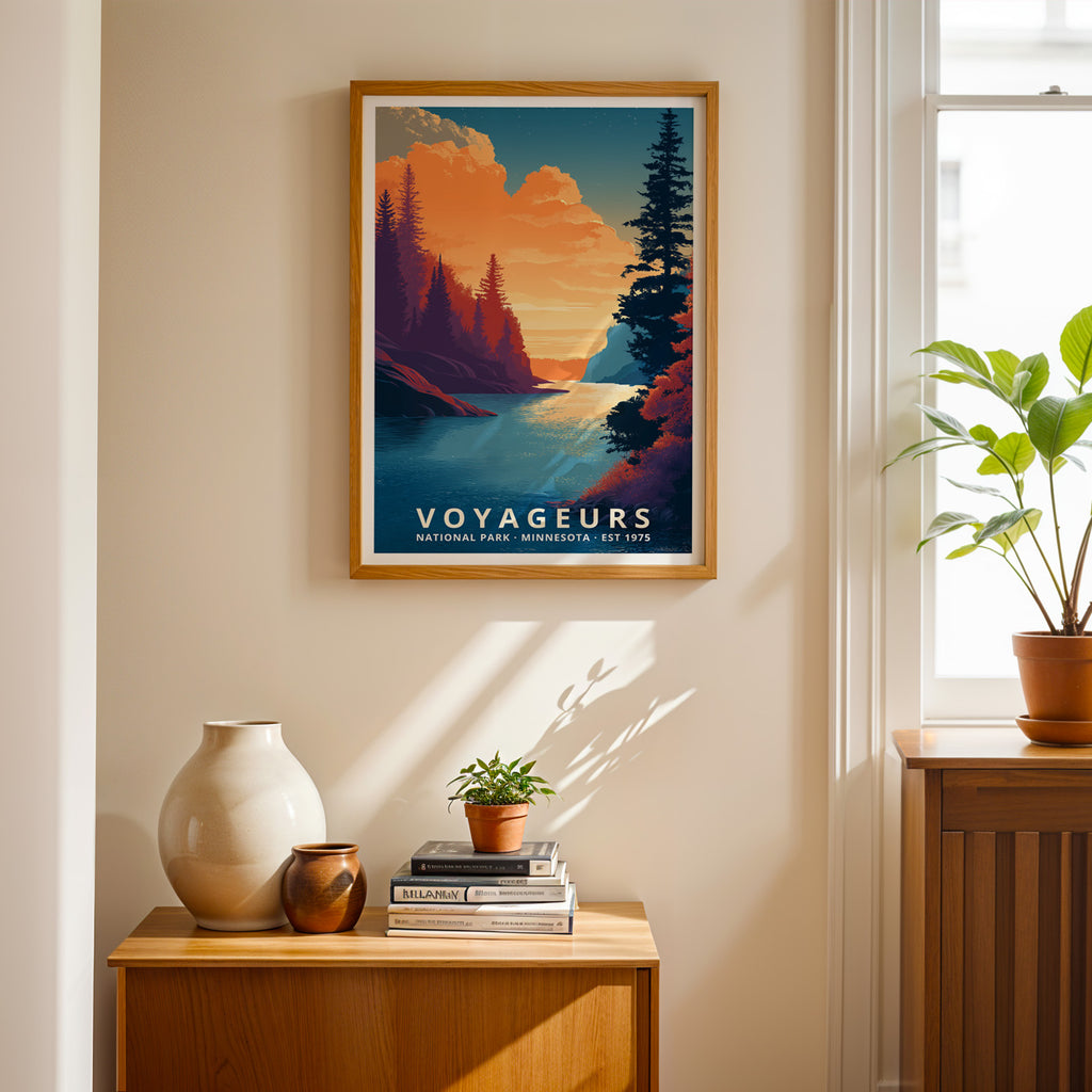 Voyageurs National Park Retro Art Print