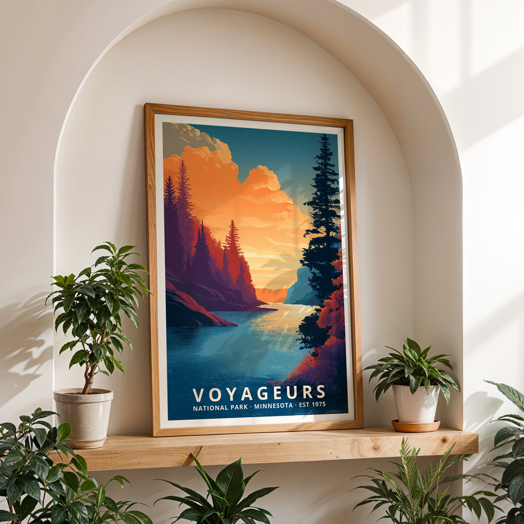 Voyageurs National Park Retro Art Print