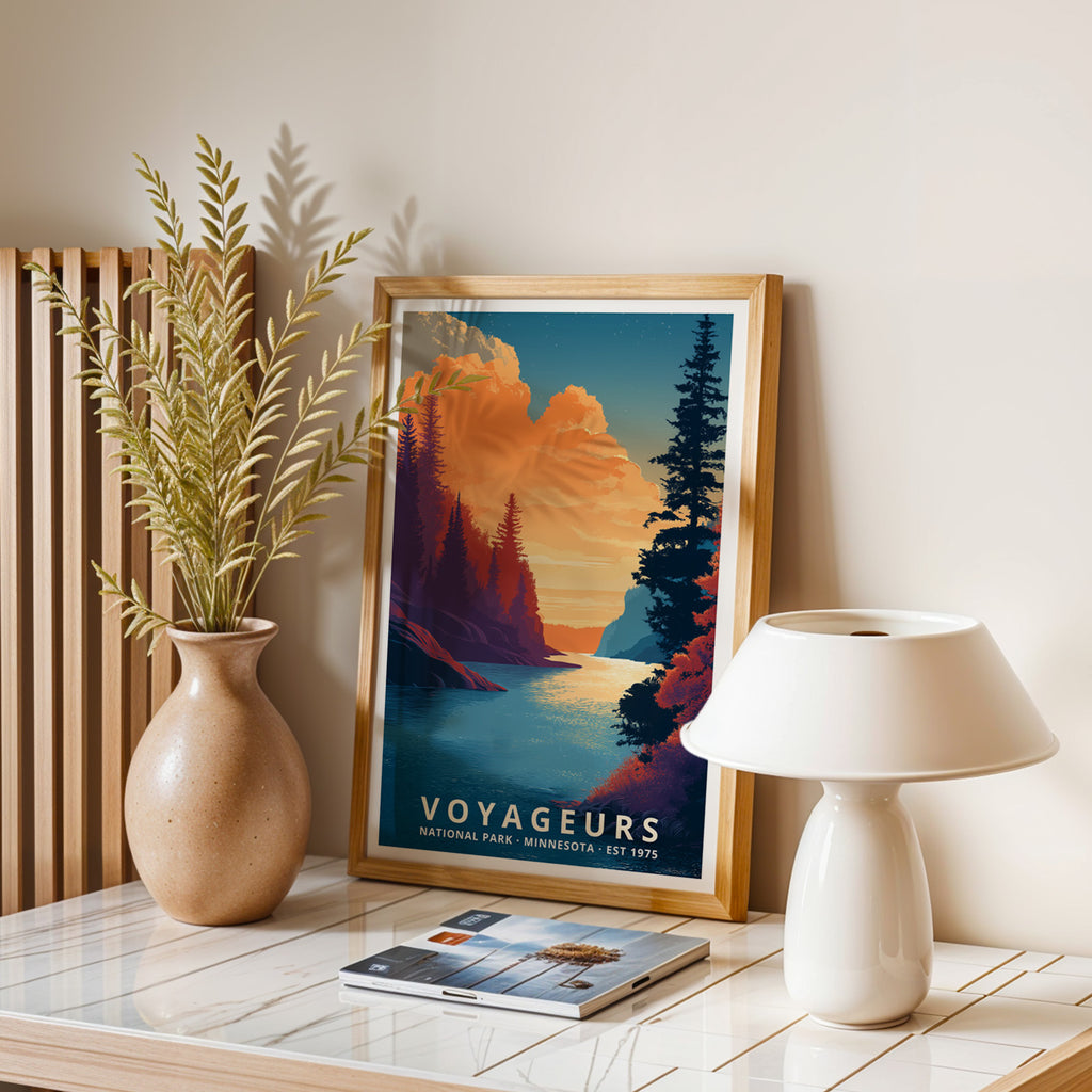 Voyageurs National Park Retro Art Print
