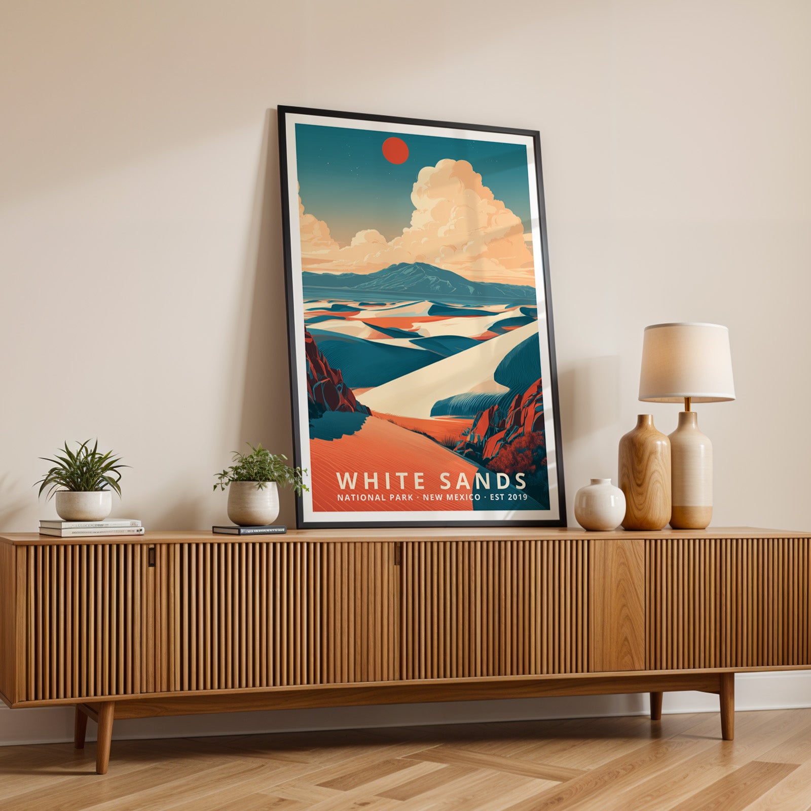 White Sands National Park Retro Art Print