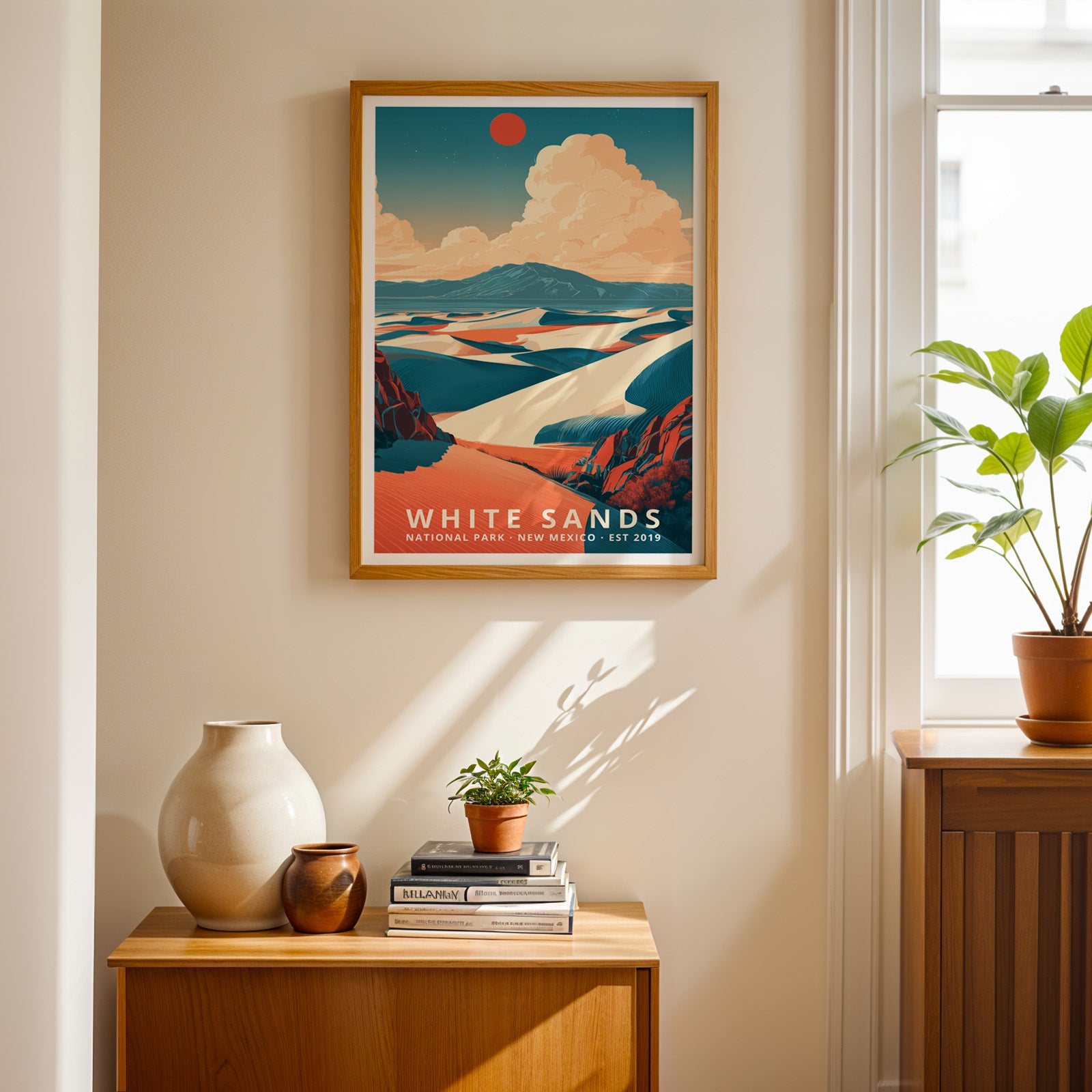 White Sands National Park Retro Art Print