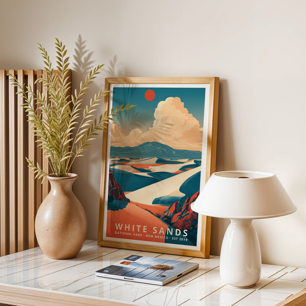 White Sands National Park Retro Art Print