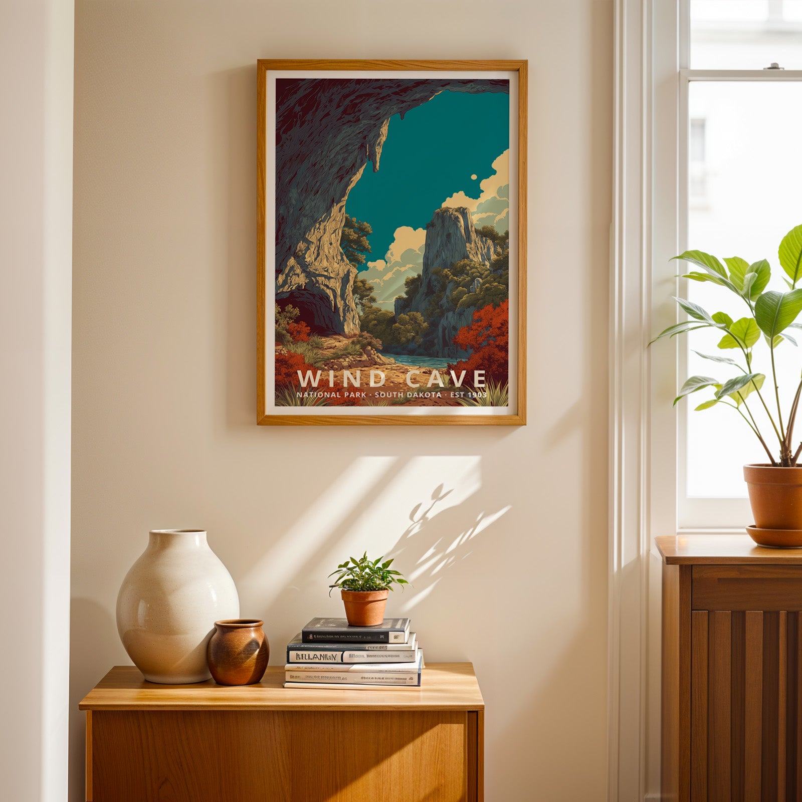 Wind Cave National Park Retro Art Print