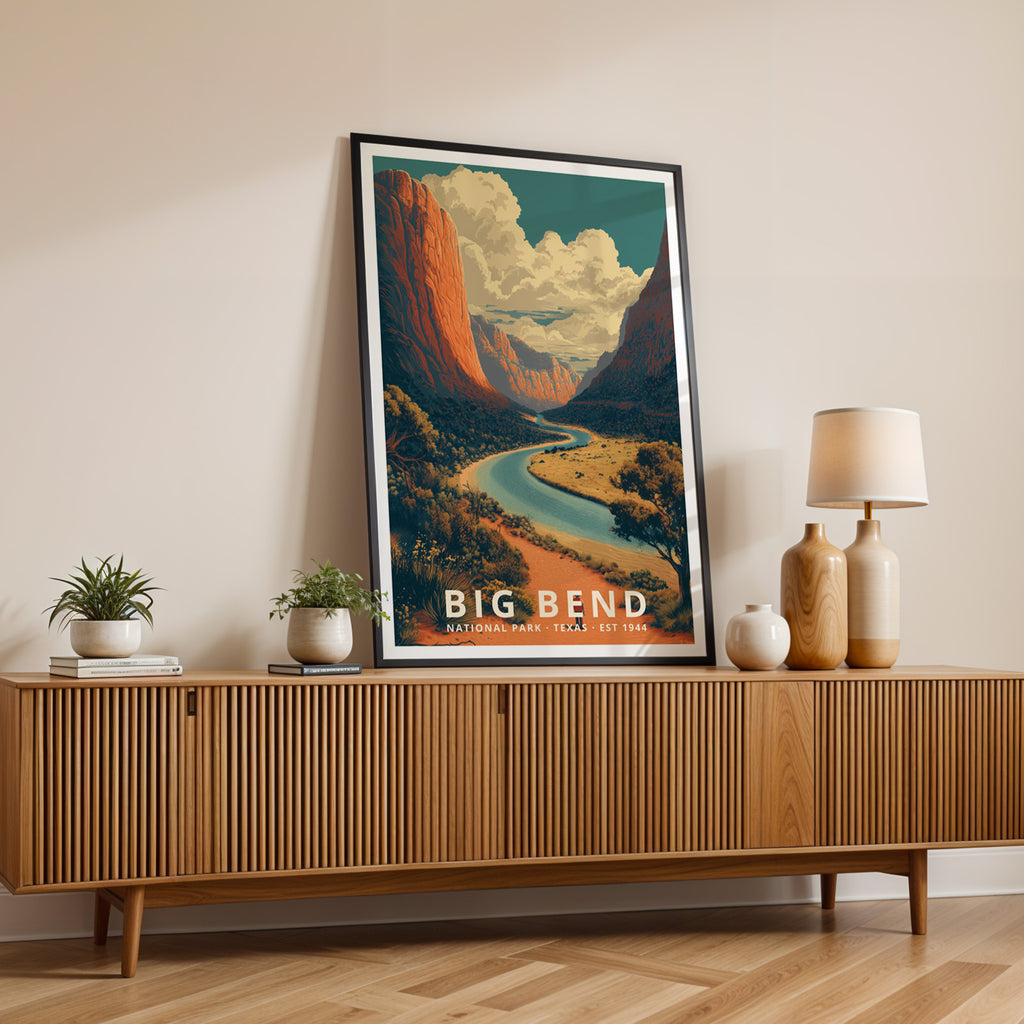 Big Bend National Park Retro Art Print