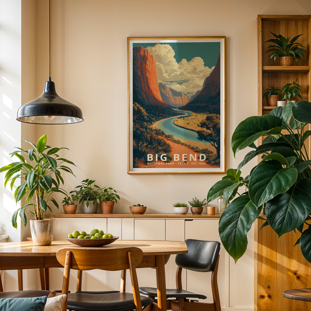 Big Bend National Park Retro Art Print