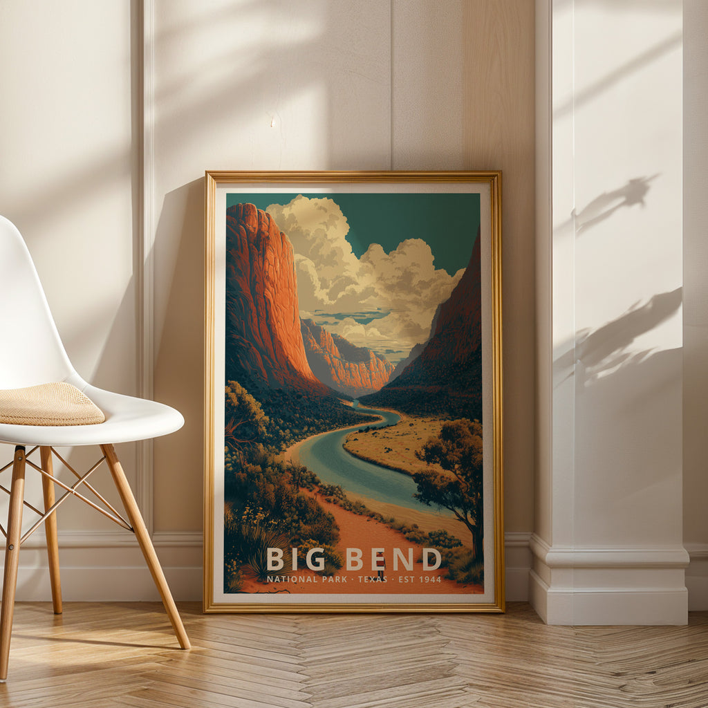 Big Bend National Park Retro Art Print