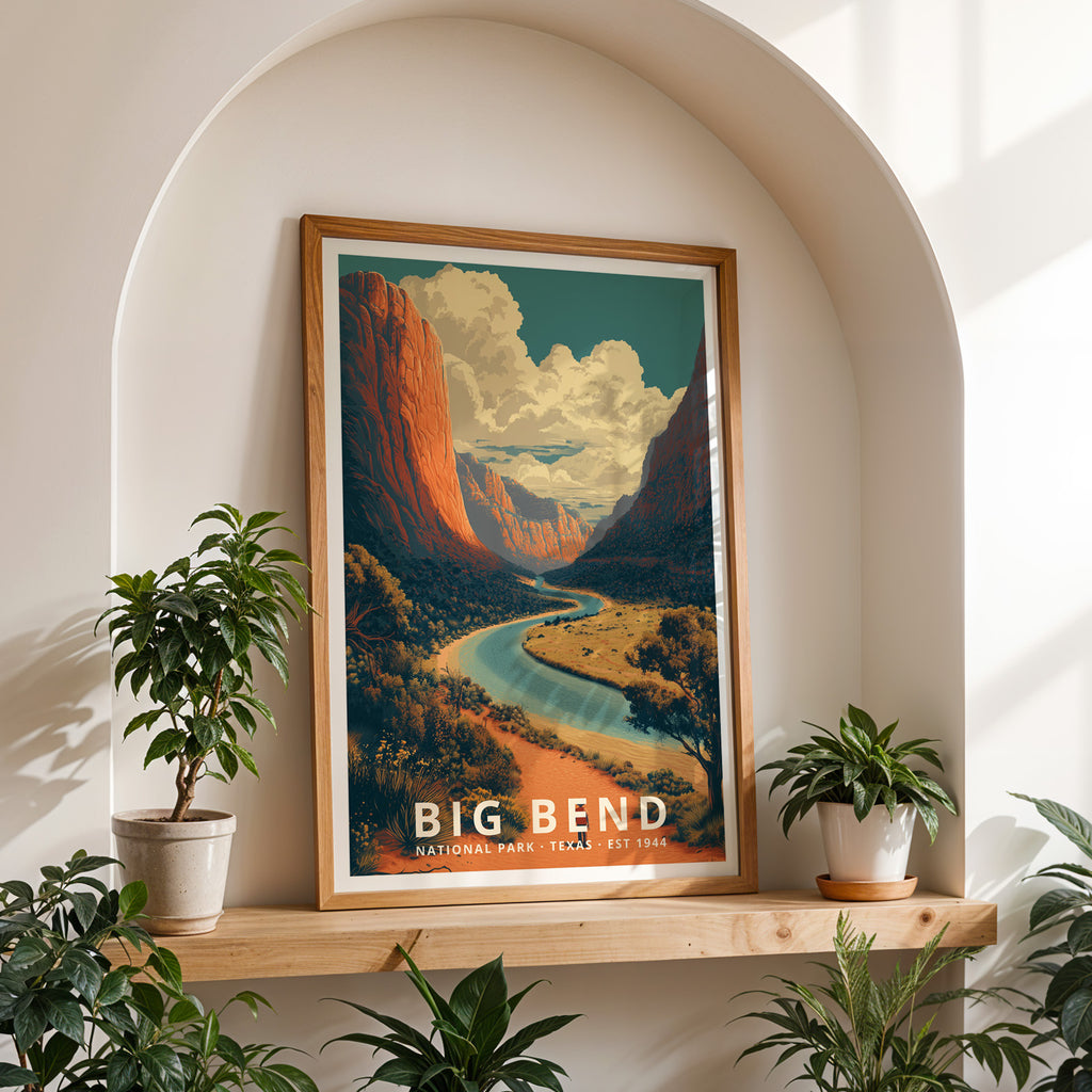 Big Bend National Park Retro Art Print