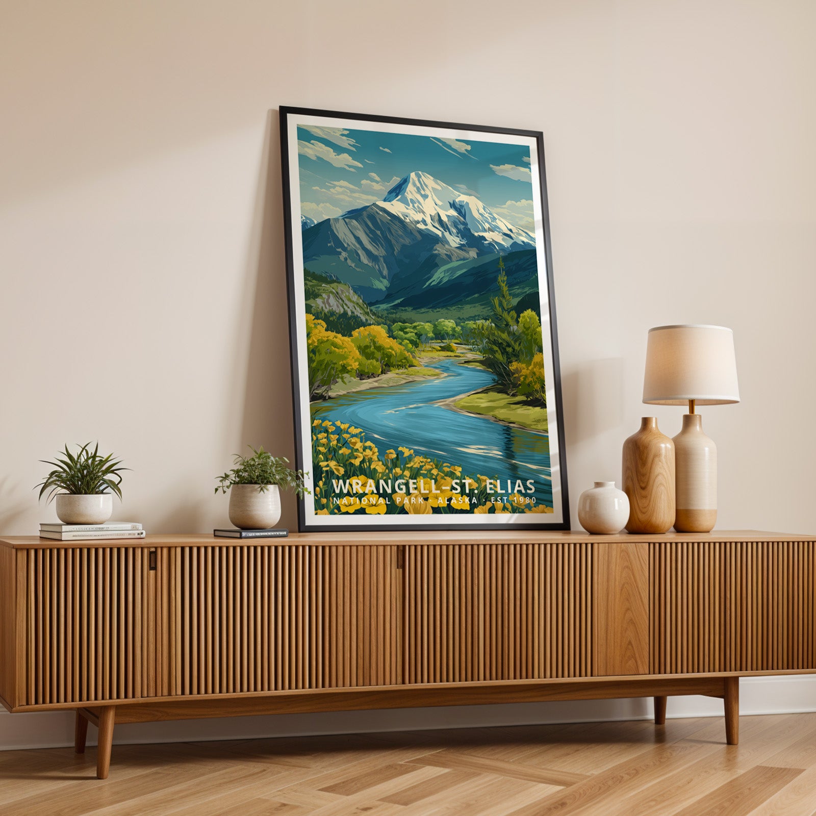 Wrangell–St. Elias National Park Retro Art Print