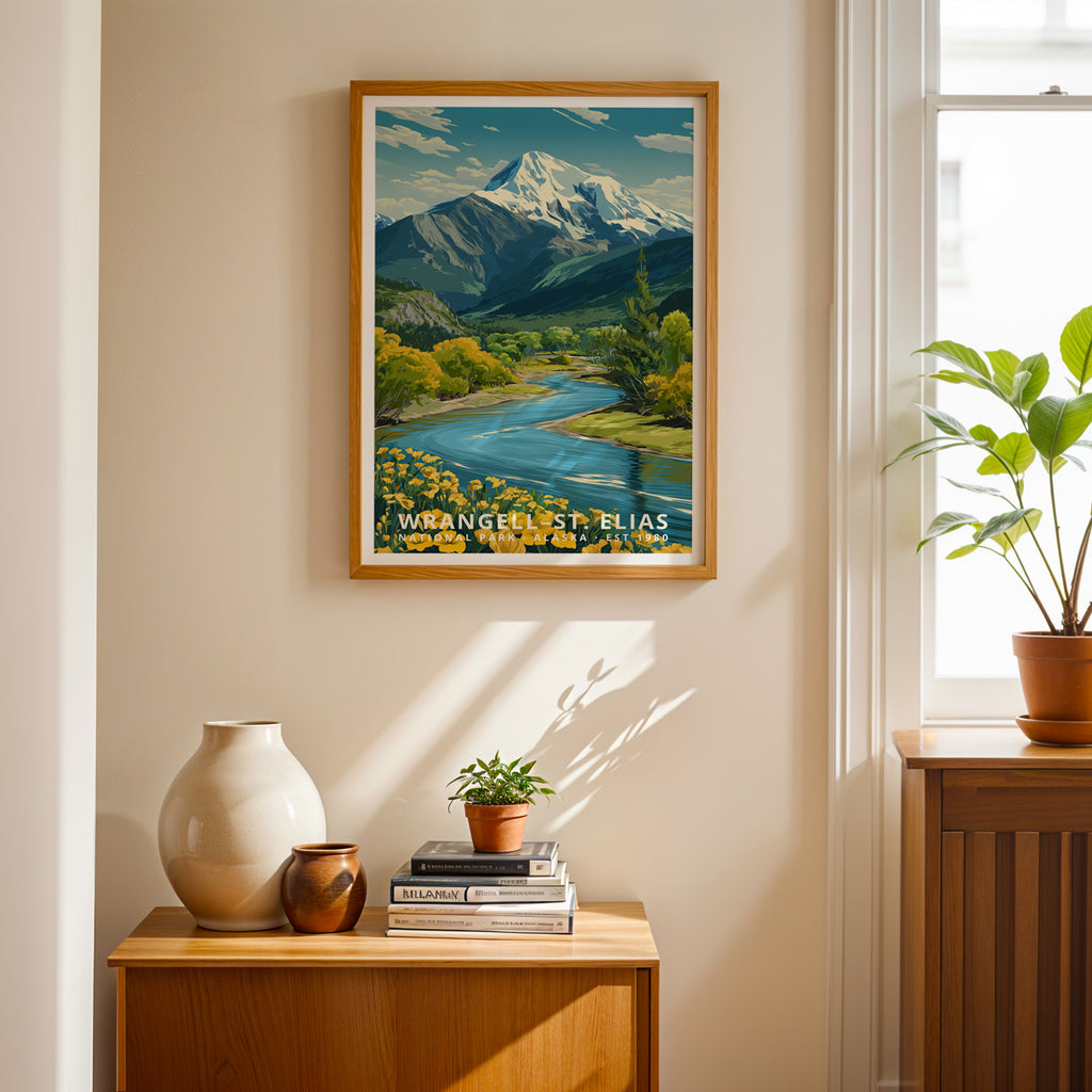 Wrangell–St. Elias National Park Retro Art Print