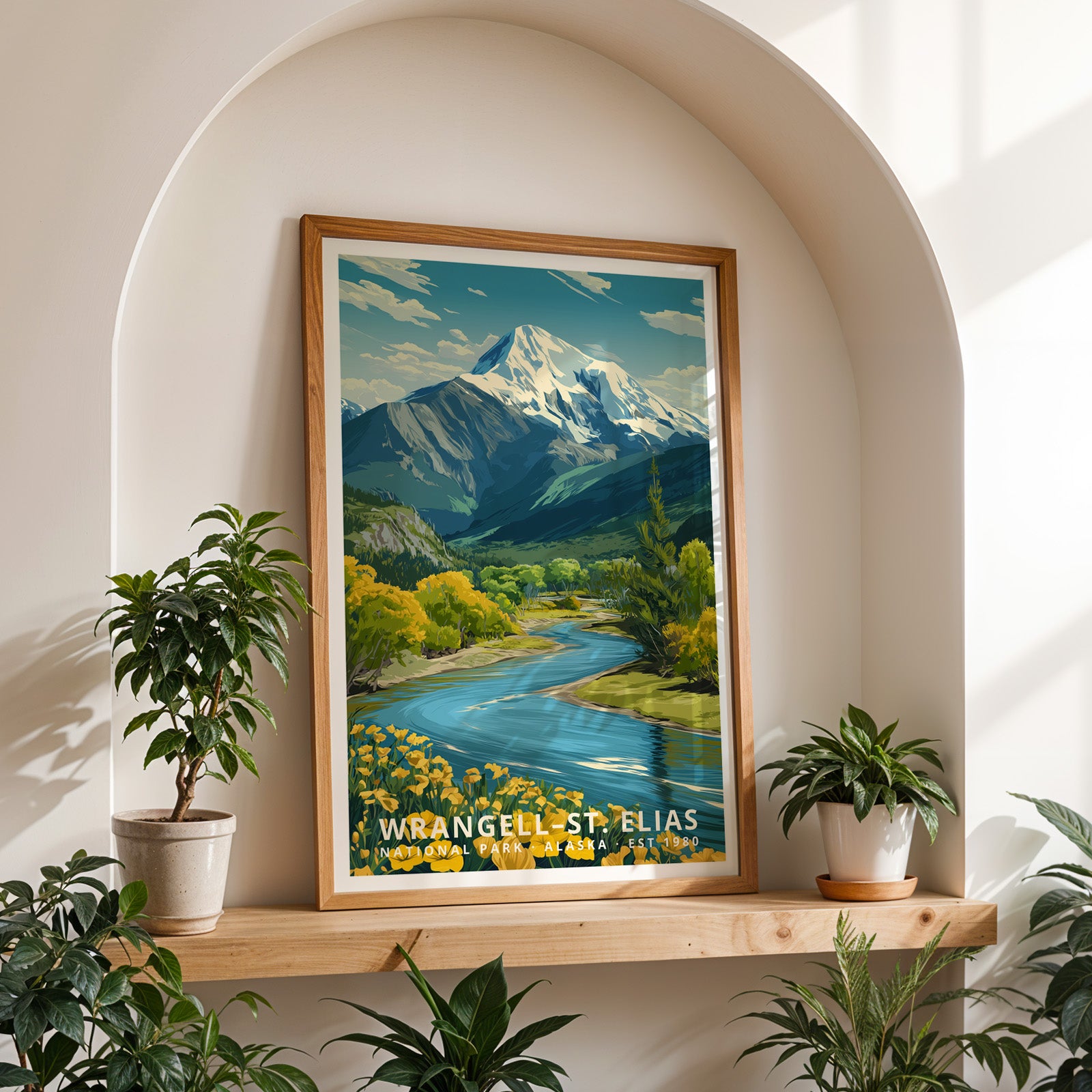 Wrangell–St. Elias National Park Retro Art Print