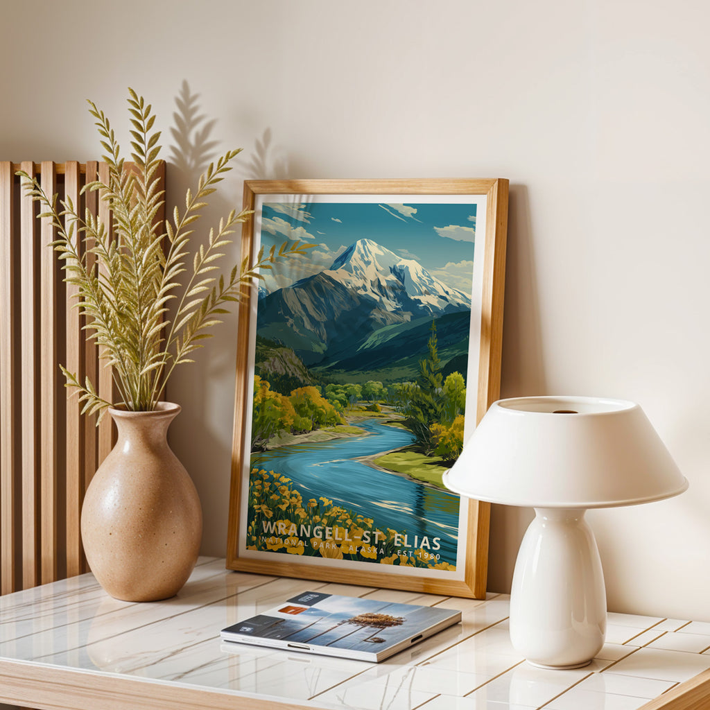 Wrangell–St. Elias National Park Retro Art Print