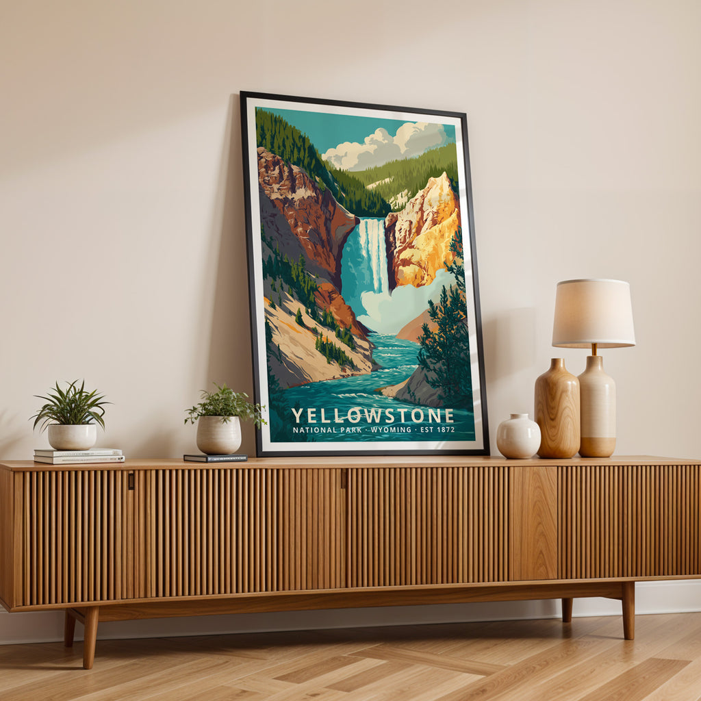 Yellowstone National Park Retro Art Print