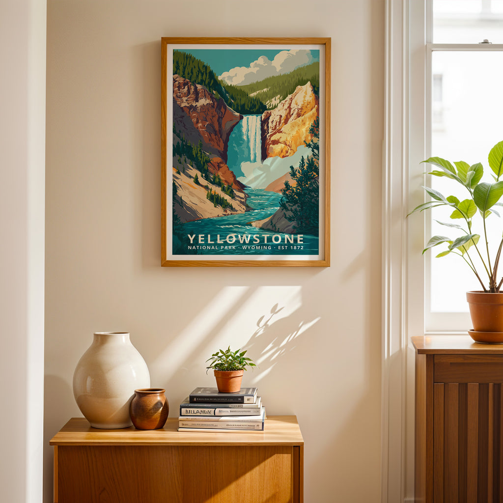 Yellowstone National Park Retro Art Print