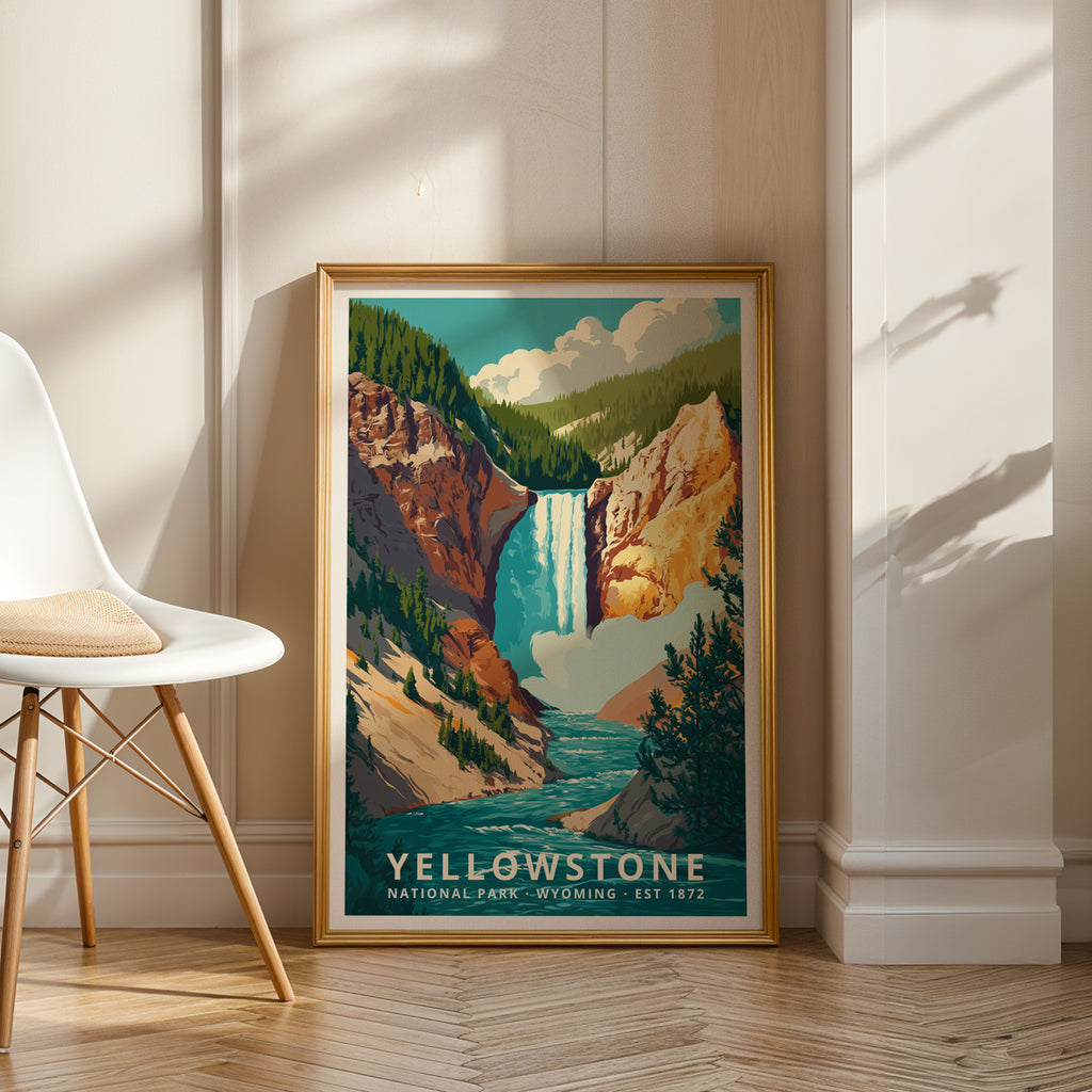Yellowstone National Park Retro Art Print