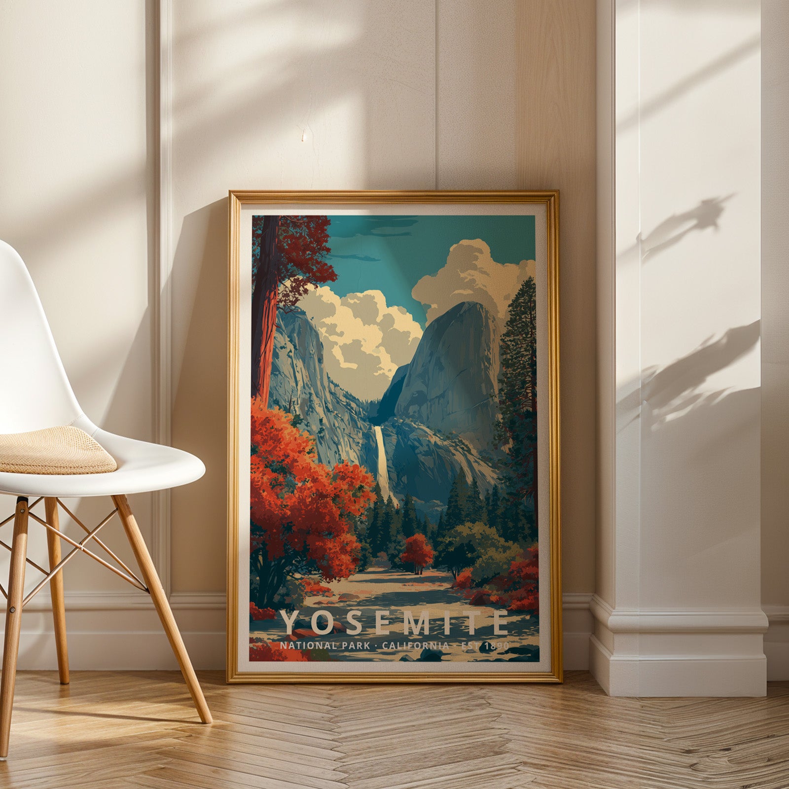 Yosemite National Park Retro Art Print