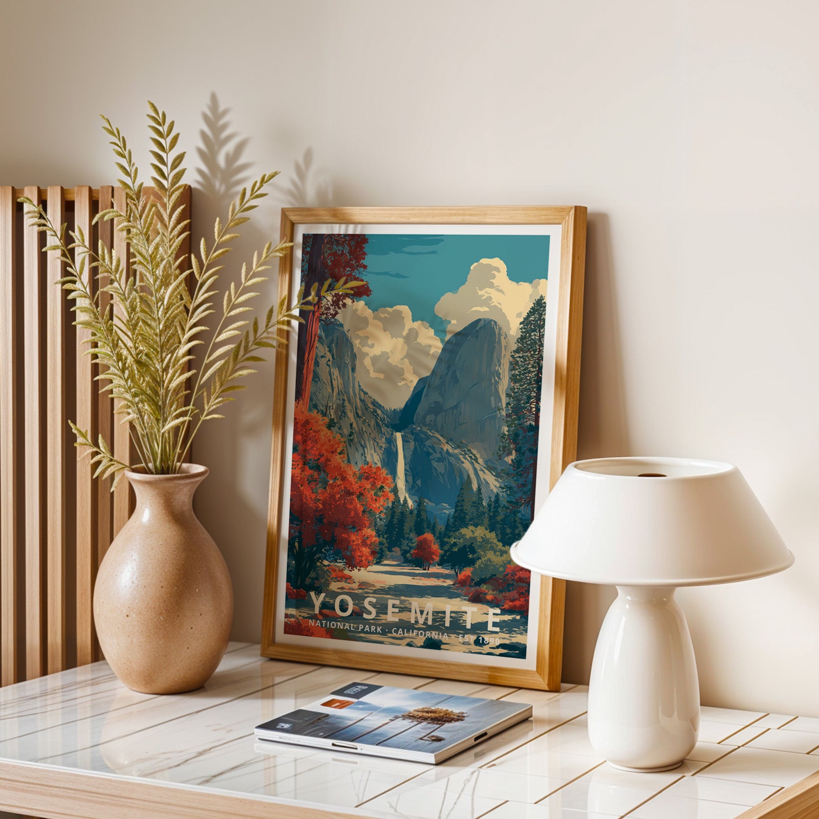 Yosemite National Park Retro Art Print