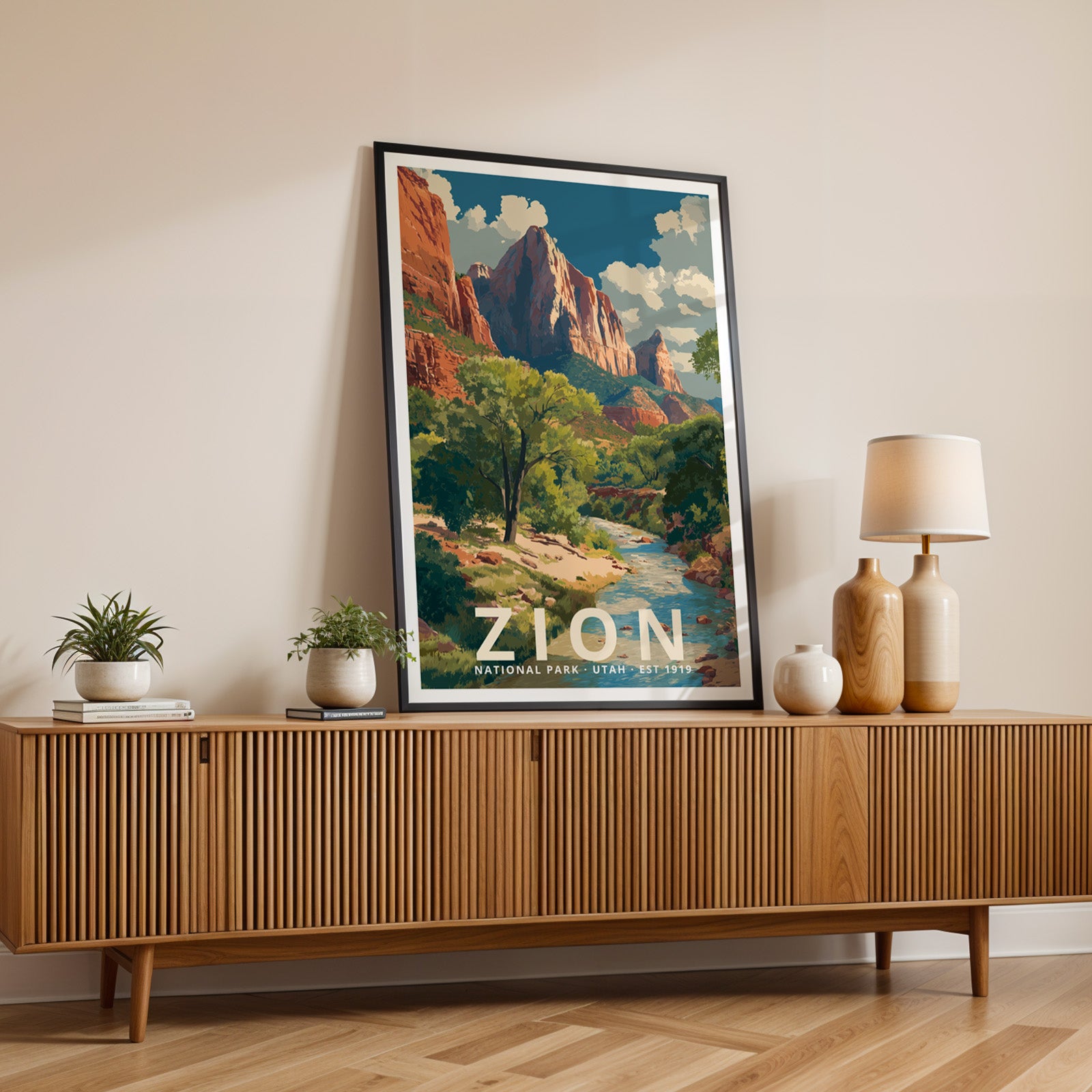 Zion National Park Retro Art Print
