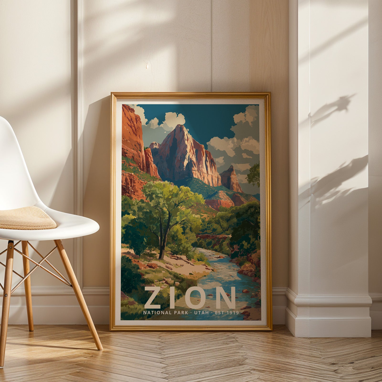 Zion National Park Retro Art Print