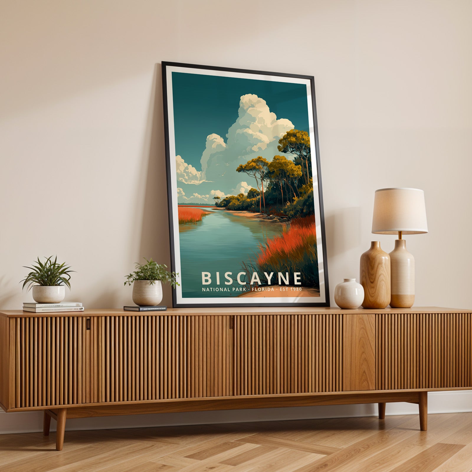Biscayne National Park Retro Art Print