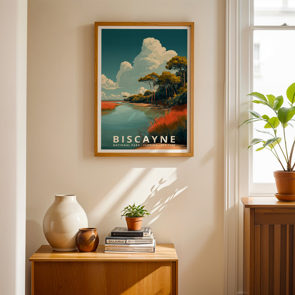 Biscayne National Park Retro Art Print