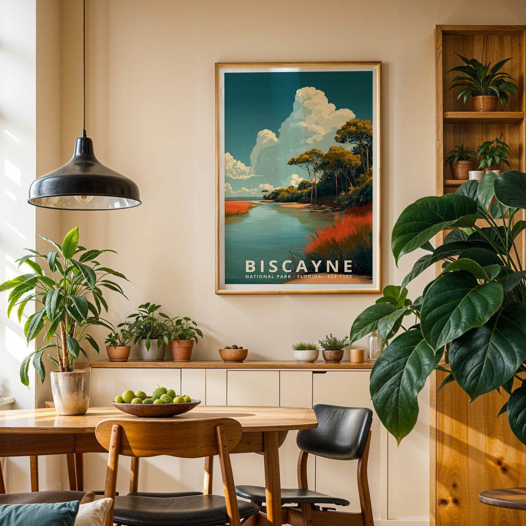 Biscayne National Park Retro Art Print