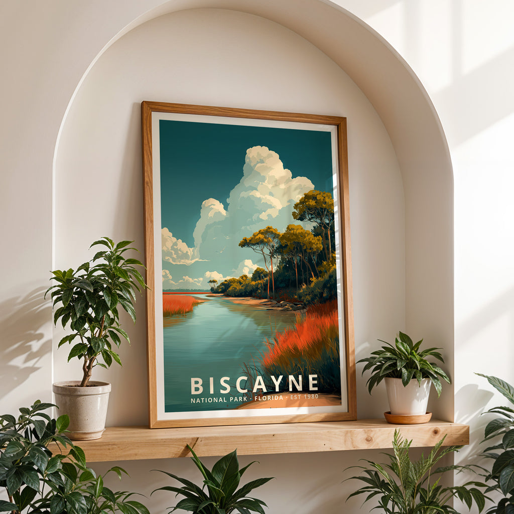 Biscayne National Park Retro Art Print