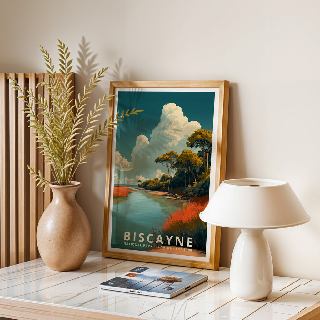 Biscayne National Park Retro Art Print