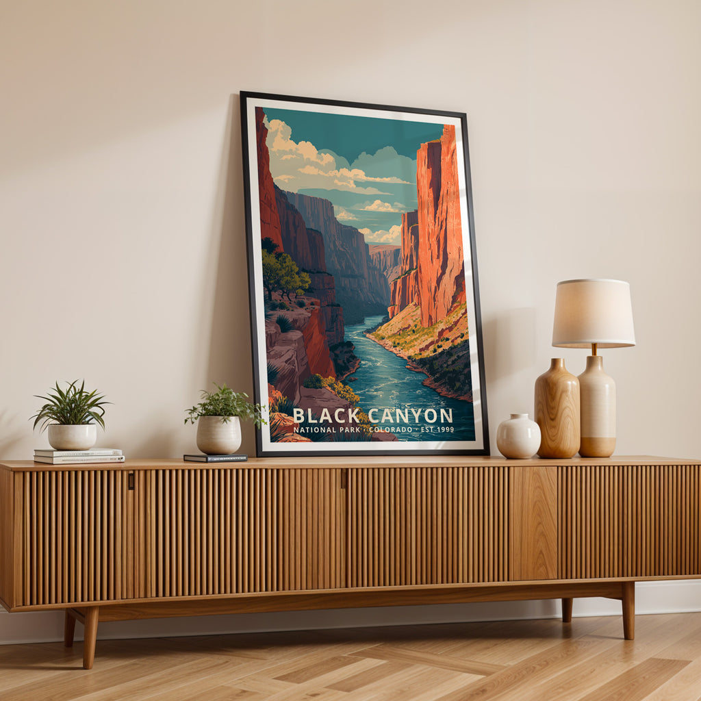 Black Canyon of the Gunnison National Park Retro Art Print