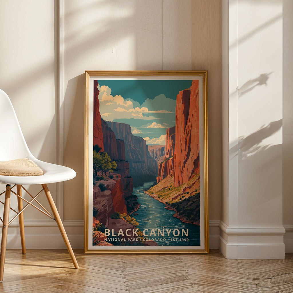 Black Canyon of the Gunnison National Park Retro Art Print