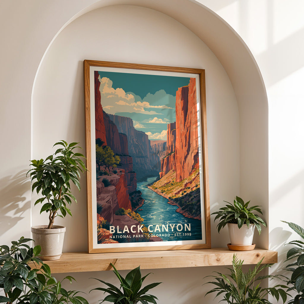 Black Canyon of the Gunnison National Park Retro Art Print