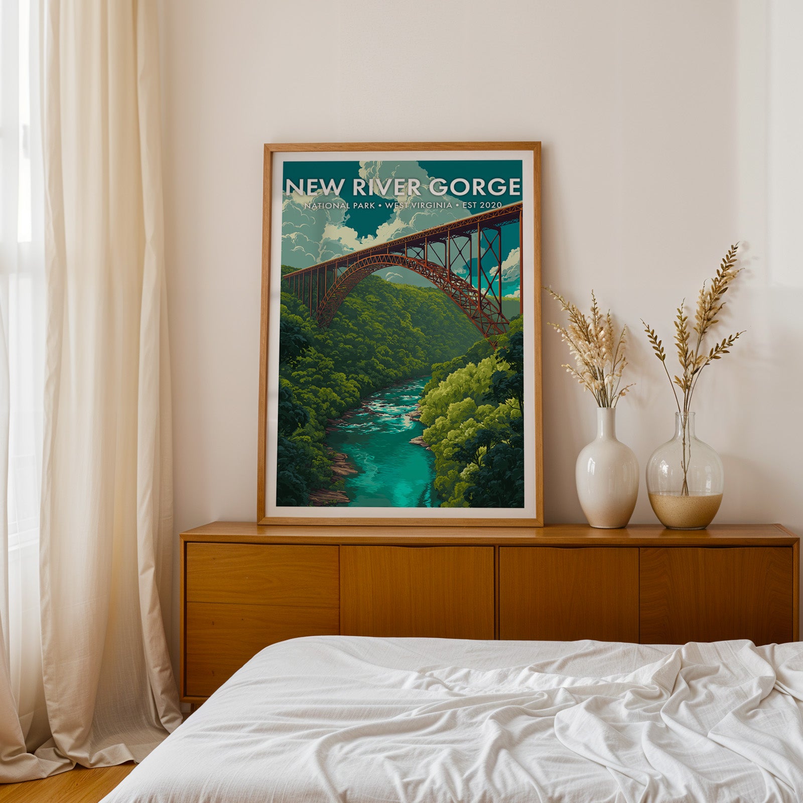Retro New River Gorge National Park Print