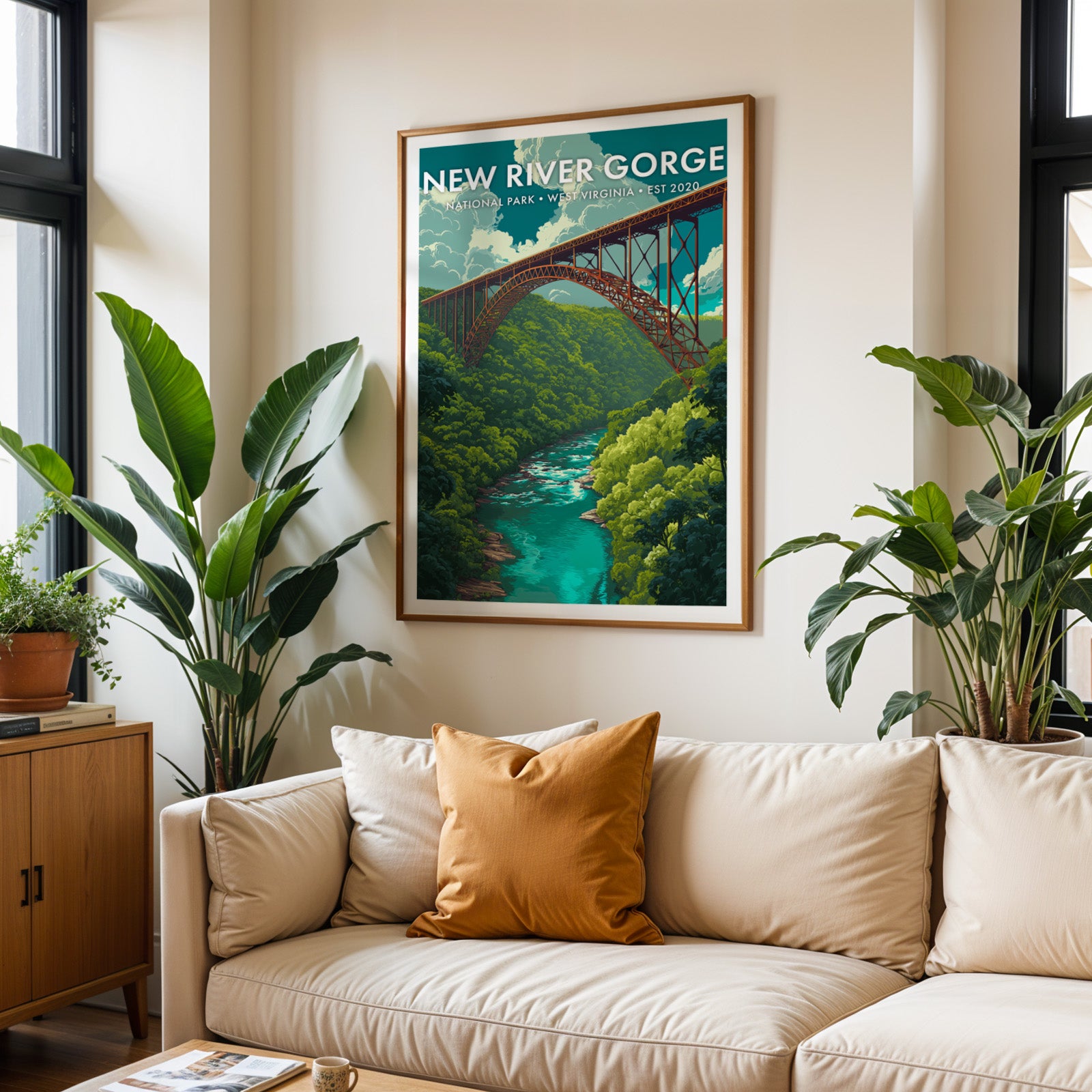 Retro New River Gorge National Park Print