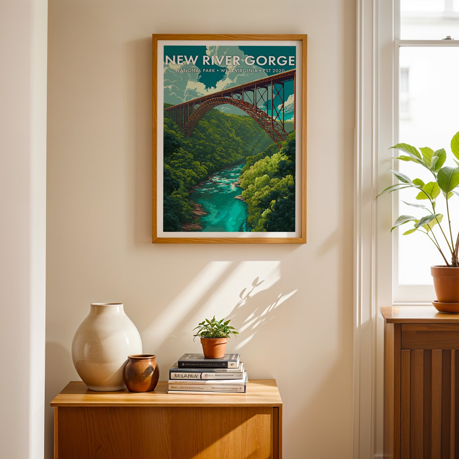 Retro New River Gorge National Park Print