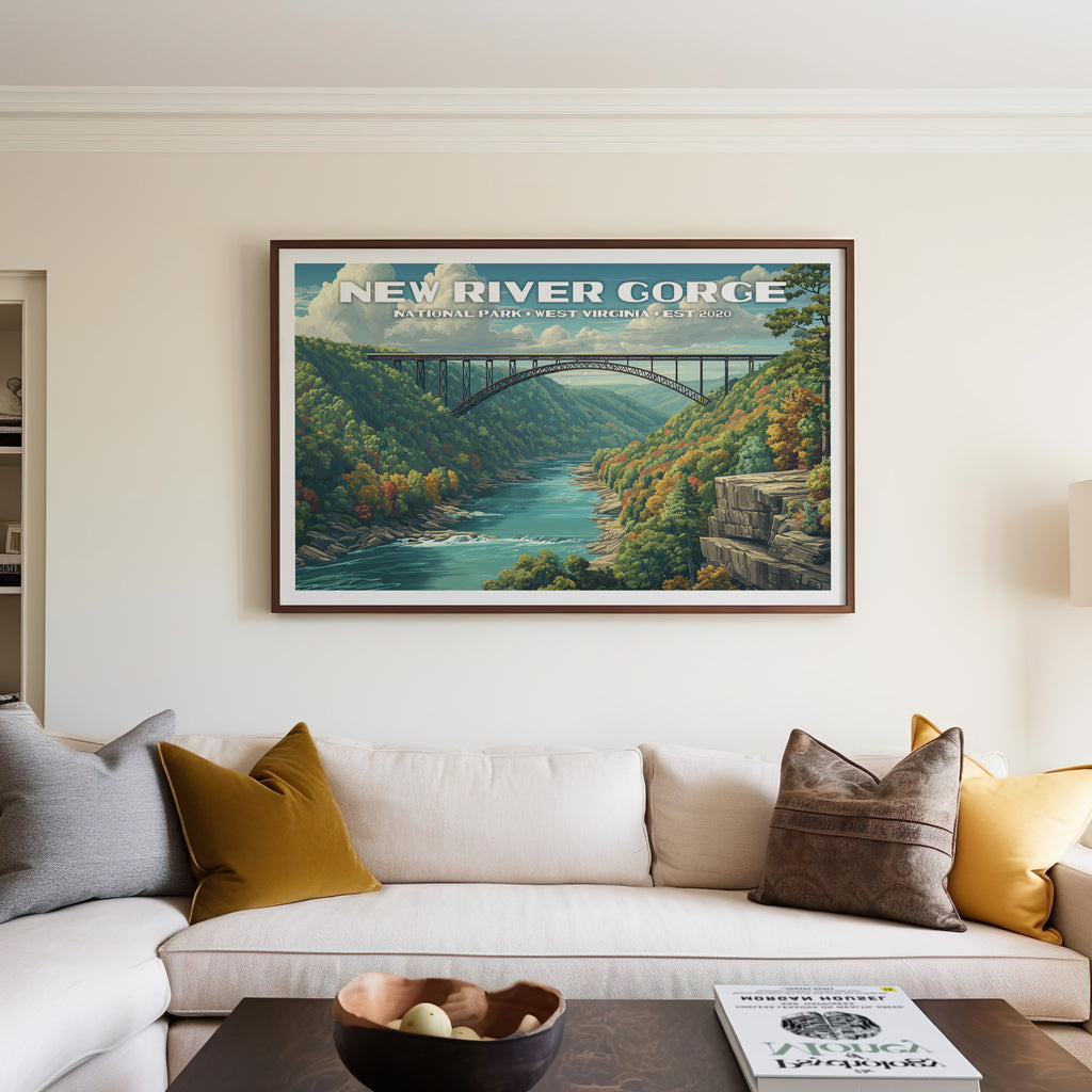 New River Gorge National Park Horizontal Vintage Art