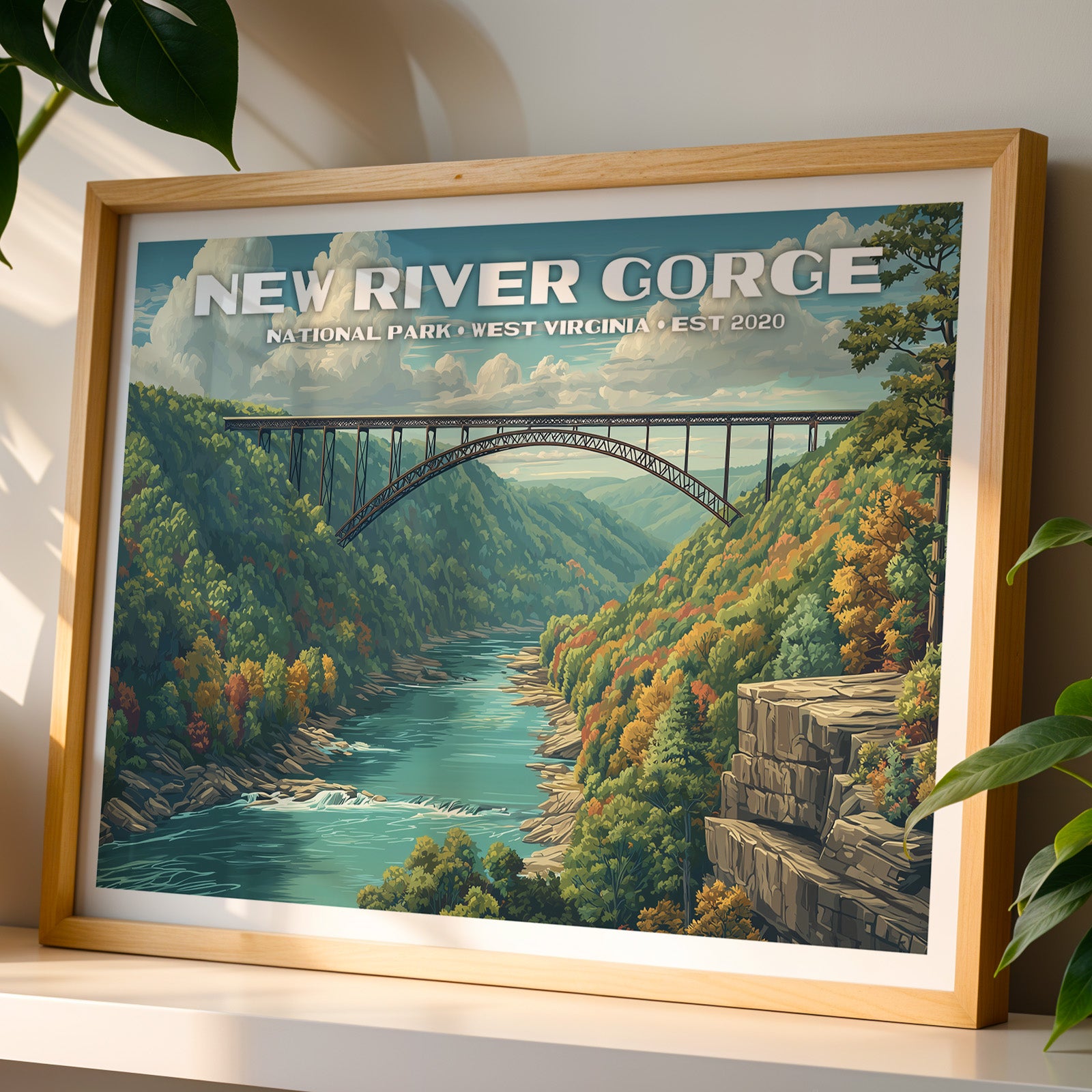 New River Gorge National Park Horizontal Vintage Art