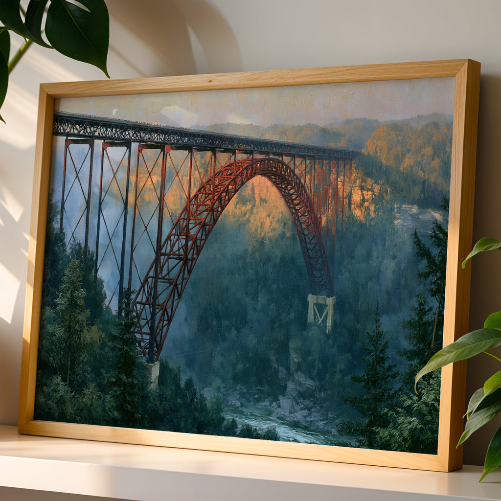 New River Gorge National Park Classical Oil Painting