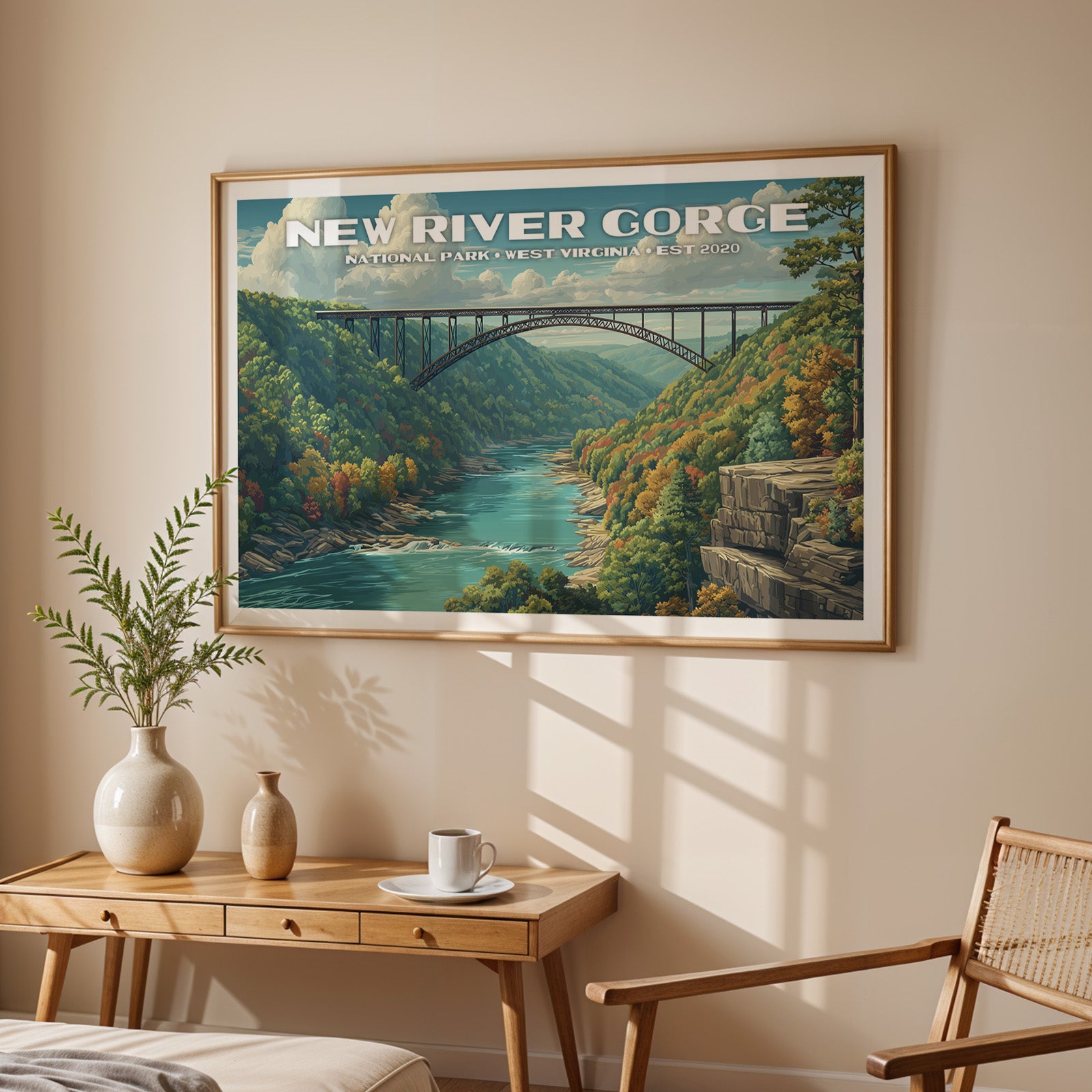 New River Gorge National Park Horizontal Vintage Art