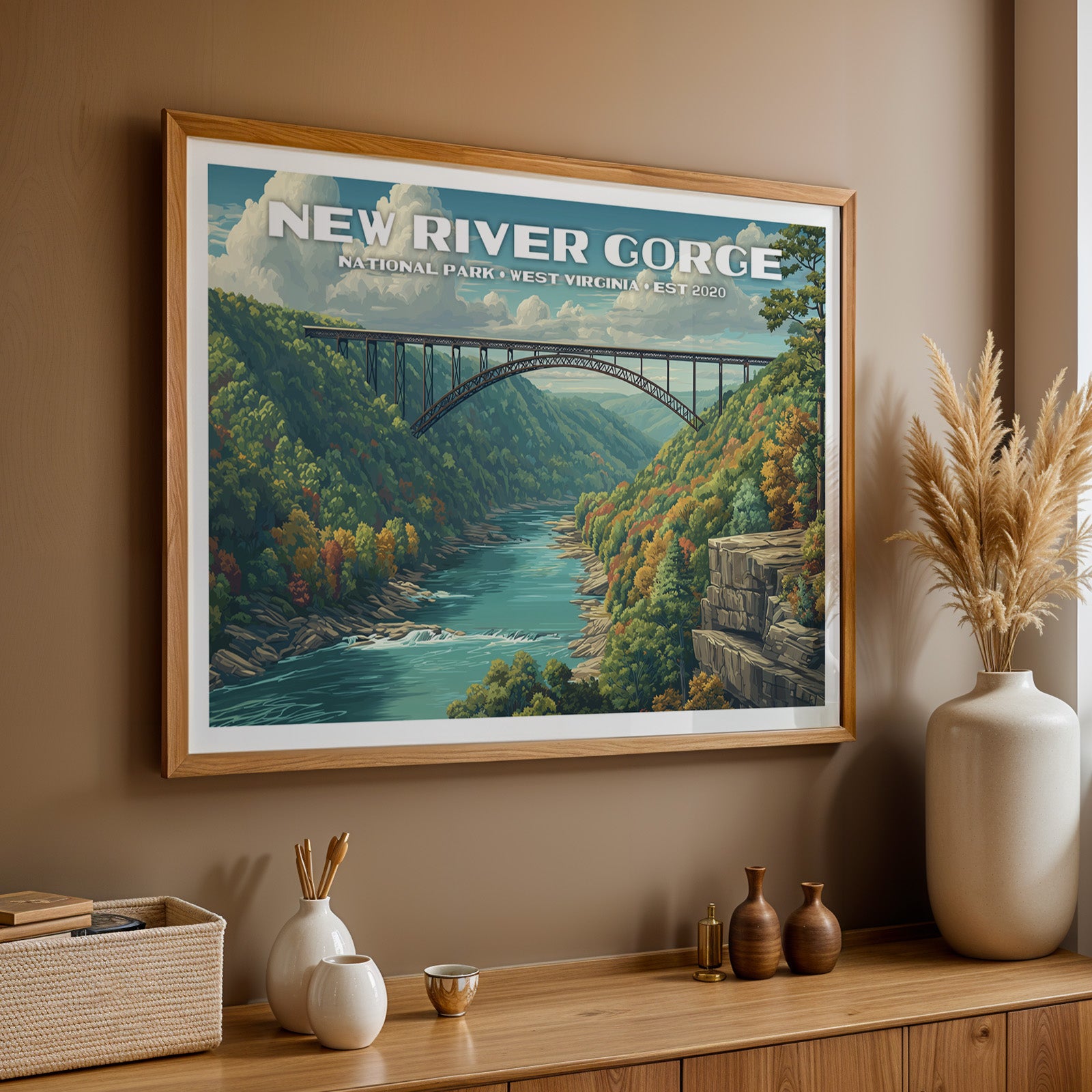 New River Gorge National Park Horizontal Vintage Art